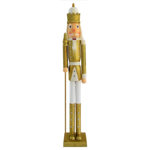 Χριστουγεννιάτικος Διακοσμητικός Μολυβένιος Στρατιώτης Χρυσός με Σκήπτρο (106cm)